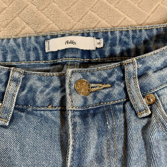 Adika Womens 26 Denim Jeans Blue Extreme Distressed Fray Light Wash Mid Rise - Picture 5 of 12